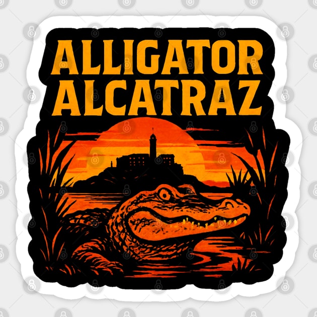 Alligator-Alcatraz Sticker by Creatifly Graphic Tees